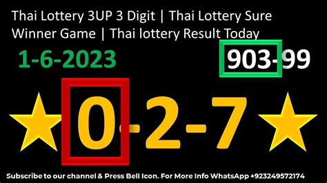 3 digit thai lottery result|Lotto Thai Draw date March 16, 2023 Results for Winning Numbers.